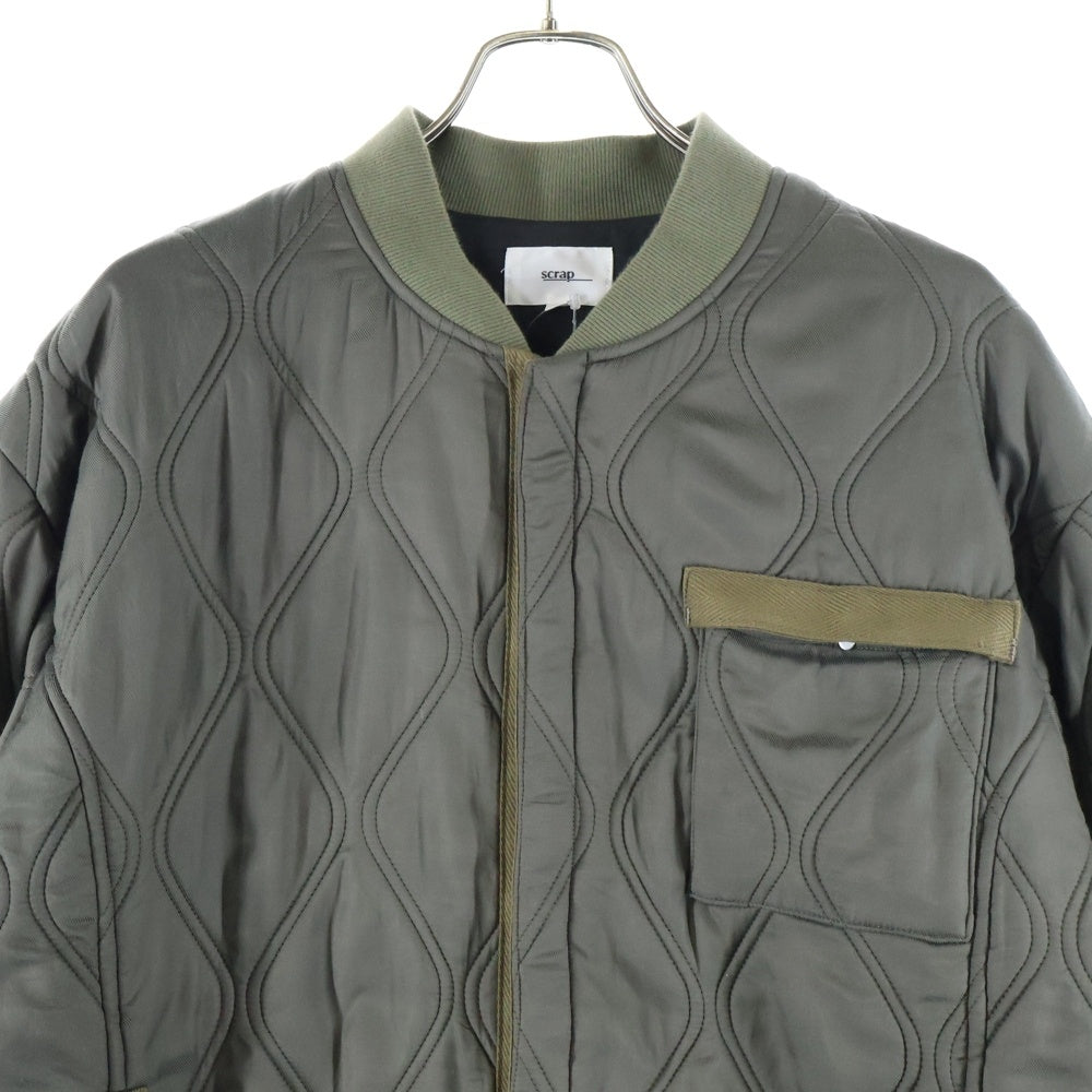 NO BRAND(ノーブランド) scrap スクラップ キルティング ボンバージャケット カーキ 23AW-2black