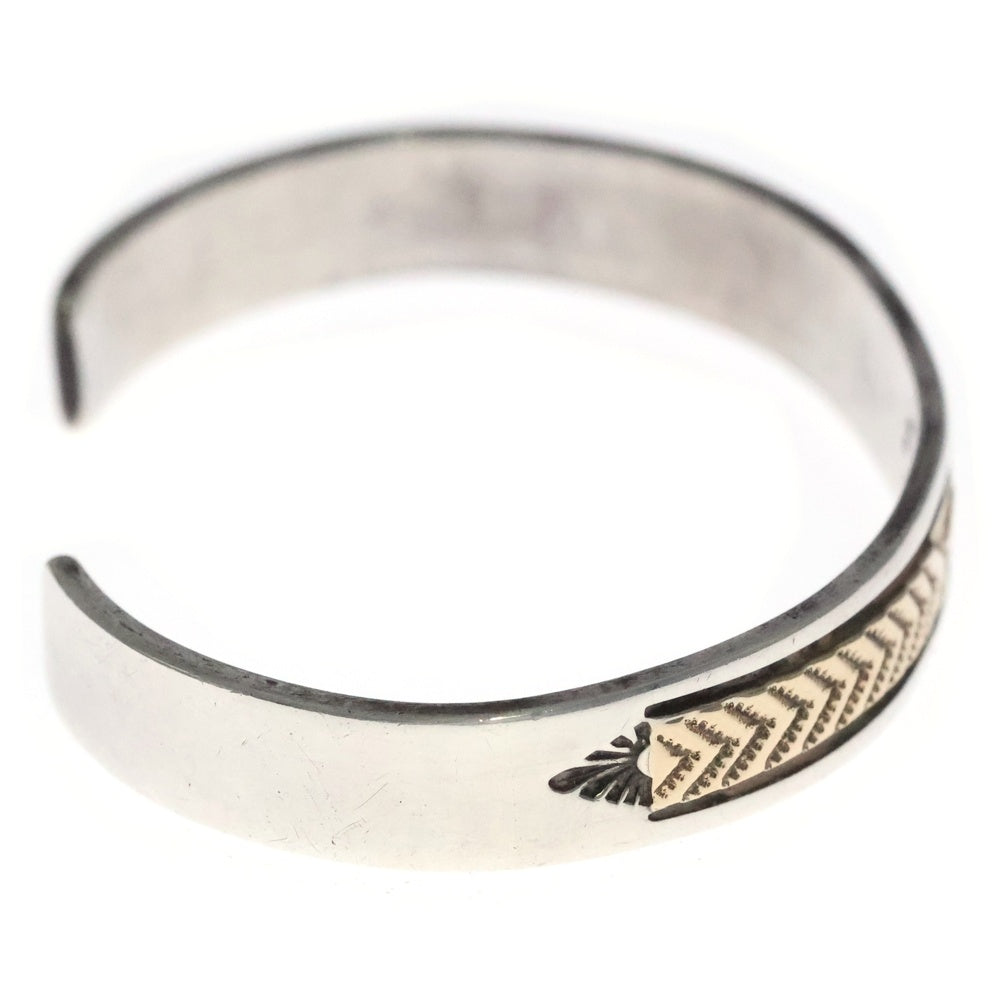 Bruce Morgan(ブルースモーガン) 14K ナバホ族 バングル スタンプワーク ブレスレット インディアンジュエリー シルバー