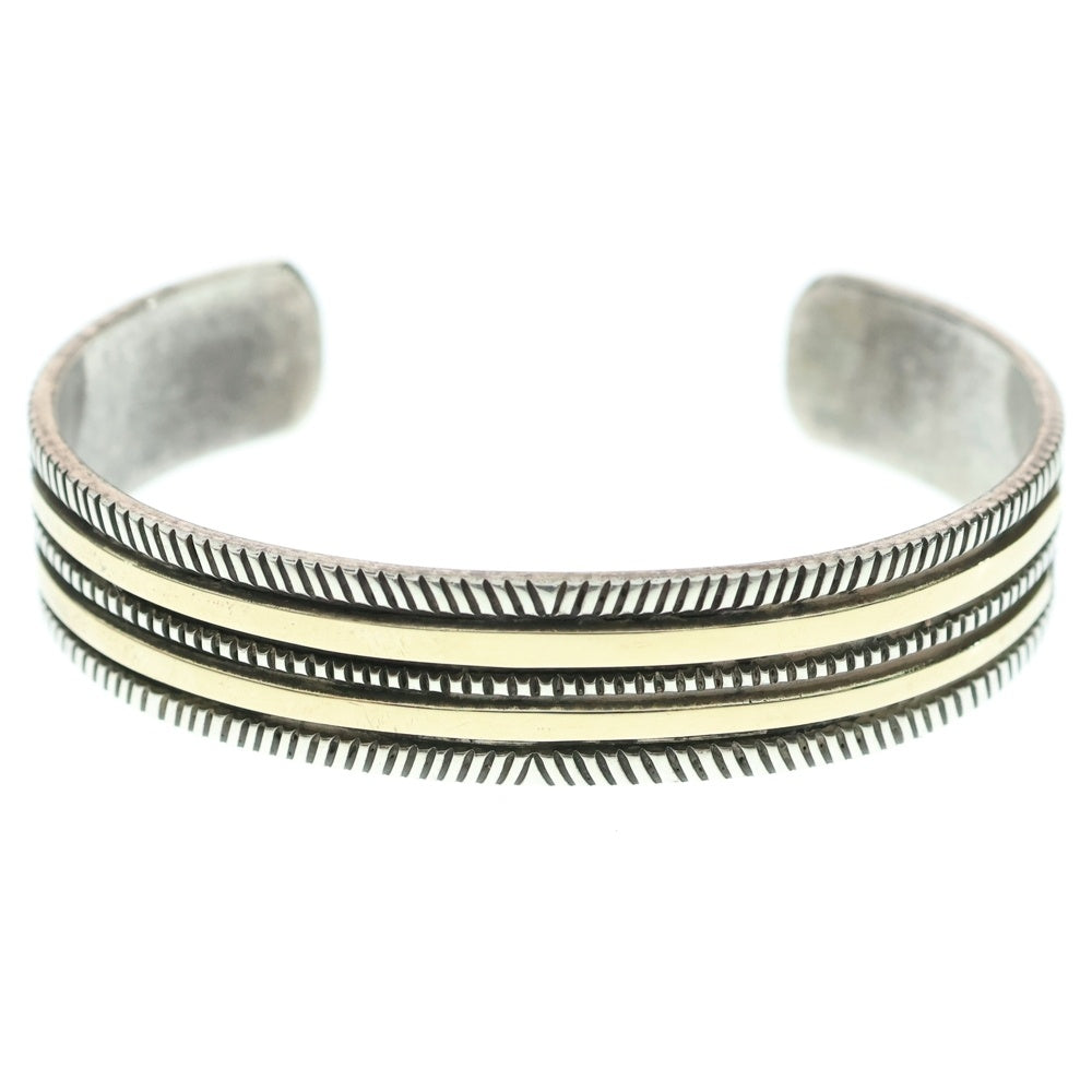 Bruce Morgan(ブルースモーガン) 14K ナバホ族 バングル スタンプワーク ブレスレット インディアンジュエリー シルバー