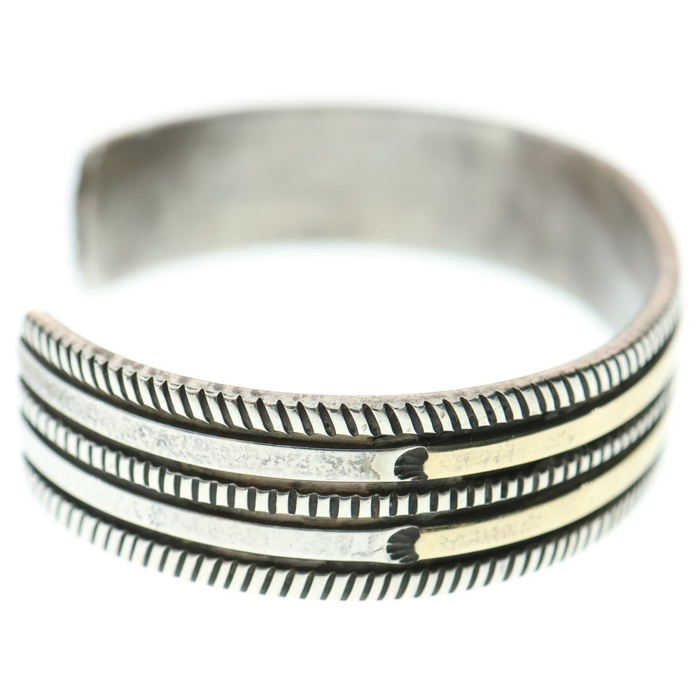 Bruce Morgan(ブルースモーガン) 14K ナバホ族 バングル スタンプワーク ブレスレット インディアンジュエリー シルバー