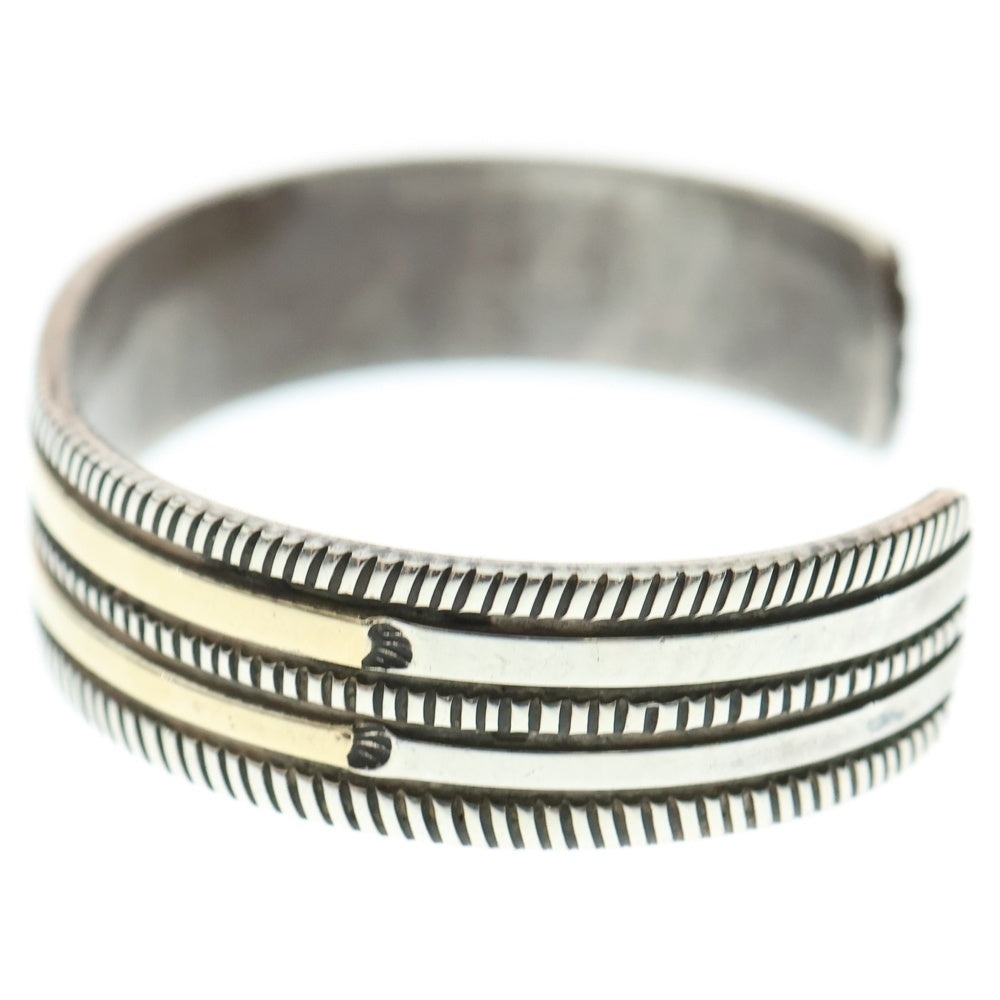 Bruce Morgan(ブルースモーガン) 14K ナバホ族 バングル スタンプワーク ブレスレット インディアンジュエリー シルバー