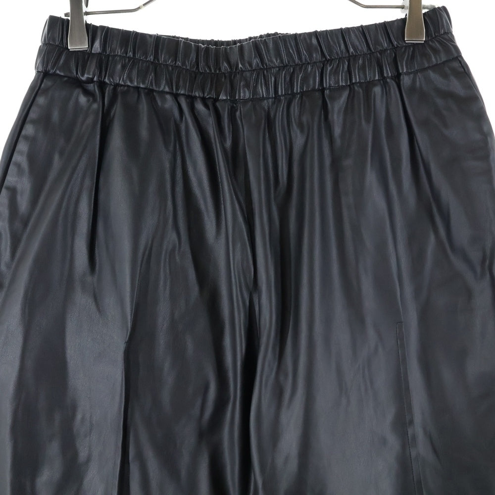 NO BRAND(ノーブランド) semoh セモー フェイクレザー イージーパンツ ブラック 22-8-08