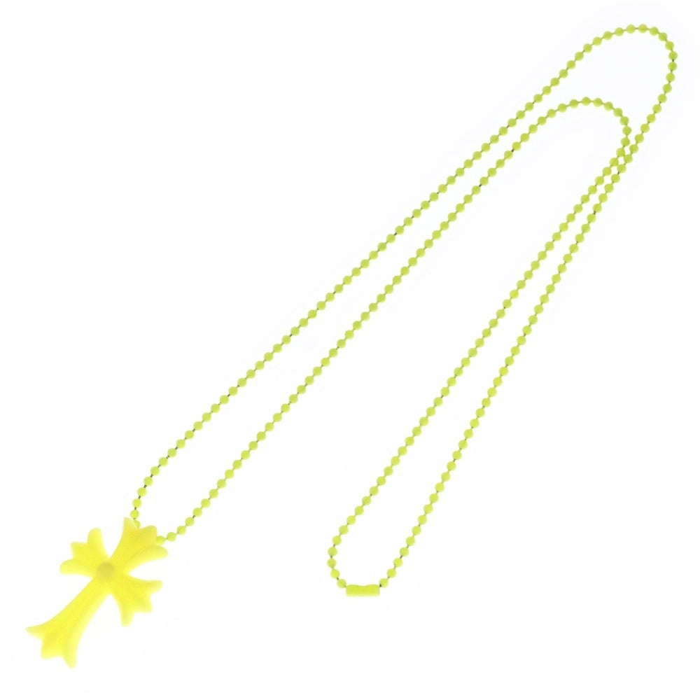 CHROME HEARTS(クロムハーツ) FNO RUBBER CH CRS SML FNO限定 ラバースモールCHクロス シリコンネックレストップ イエロー