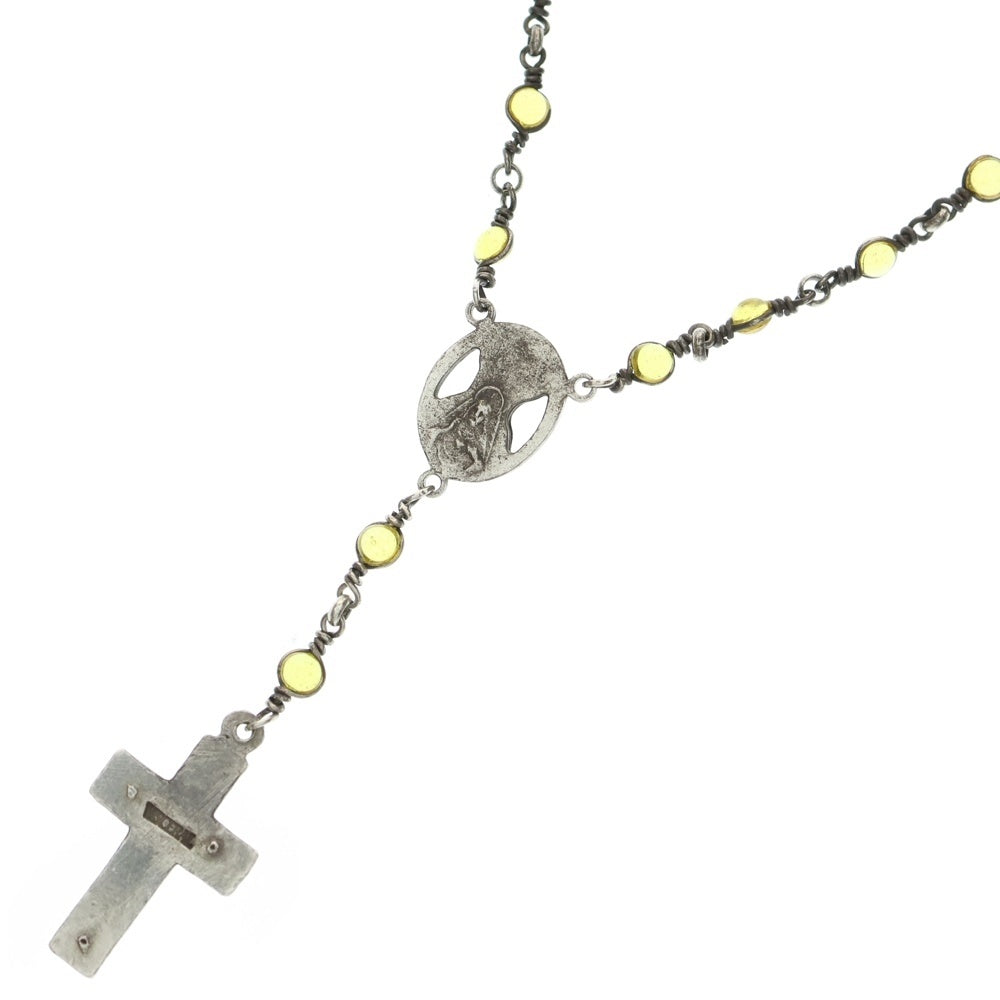 NO BRAND(ノーブランド) VISCERAL Melt Glass Rosario Necklace ヴィセラル ロザリオチェーンネックレス イエロー