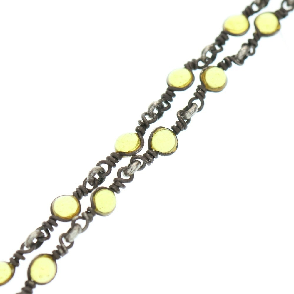 NO BRAND(ノーブランド) VISCERAL Melt Glass Rosario Necklace ヴィセラル ロザリオチェーンネックレス イエロー