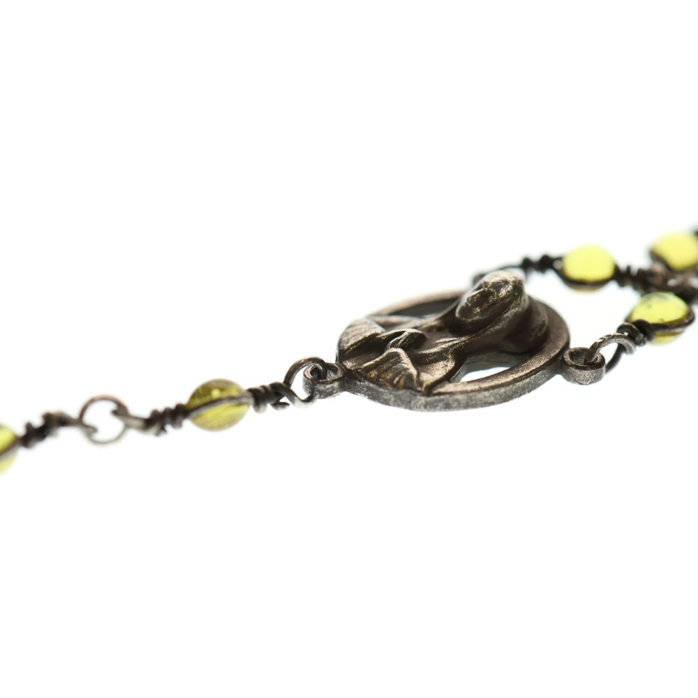 NO BRAND(ノーブランド) VISCERAL Melt Glass Rosario Necklace ヴィセラル ロザリオチェーンネックレス イエロー
