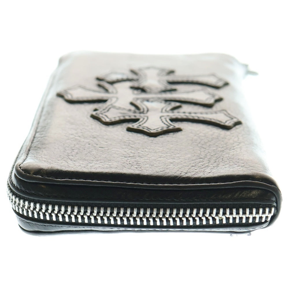 CHROME HEARTS(クロムハーツ) REC F ZIP 3クロス ラウンドジップレザーウォレット 財布 ブラック BCA368