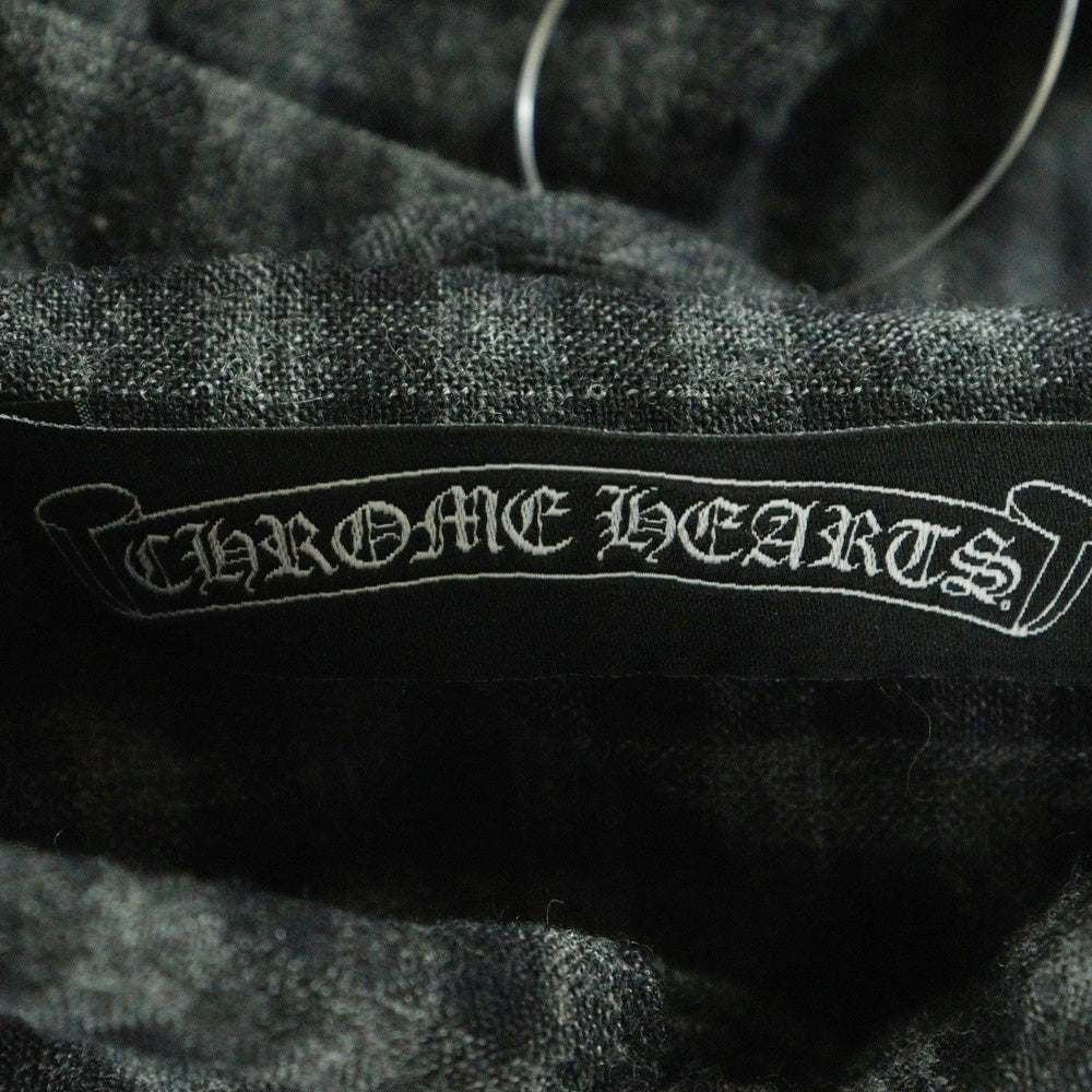 CHROME HEARTS(クロムハーツ) フローラルボールボタン クロスパッチ ウールギンガムチェック 長袖シャツ グレー