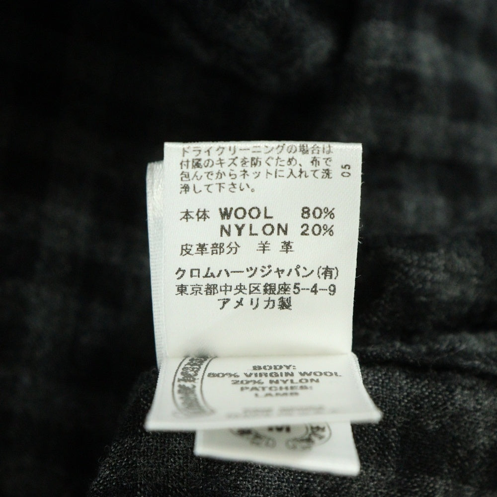 CHROME HEARTS(クロムハーツ) フローラルボールボタン クロスパッチ ウールギンガムチェック 長袖シャツ グレー