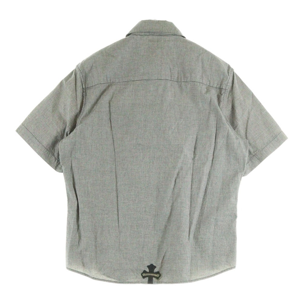 CHROME HEARTS(クロムハーツ) マイクロハンドトゥース ダガーハーフジップ 半袖シャツ グレー