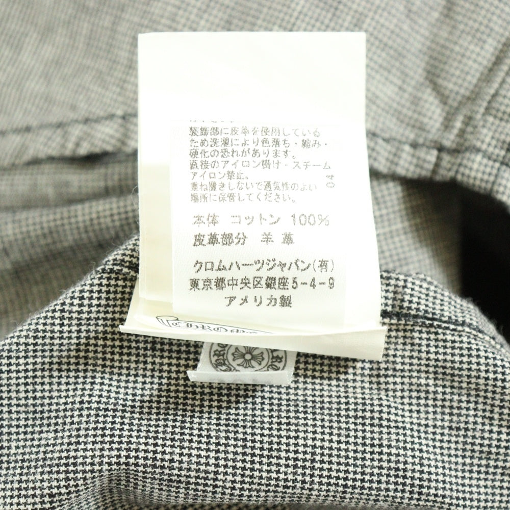 CHROME HEARTS(クロムハーツ) マイクロハンドトゥース ダガーハーフジップ 半袖シャツ グレー