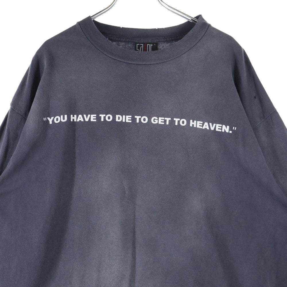 SAINT MICHAEL(セントマイケル) 24SS SAINT CLUB L/S Tee プリント 長袖Tシャツ ロンT チャコールグレー SM-YS8-0000-016