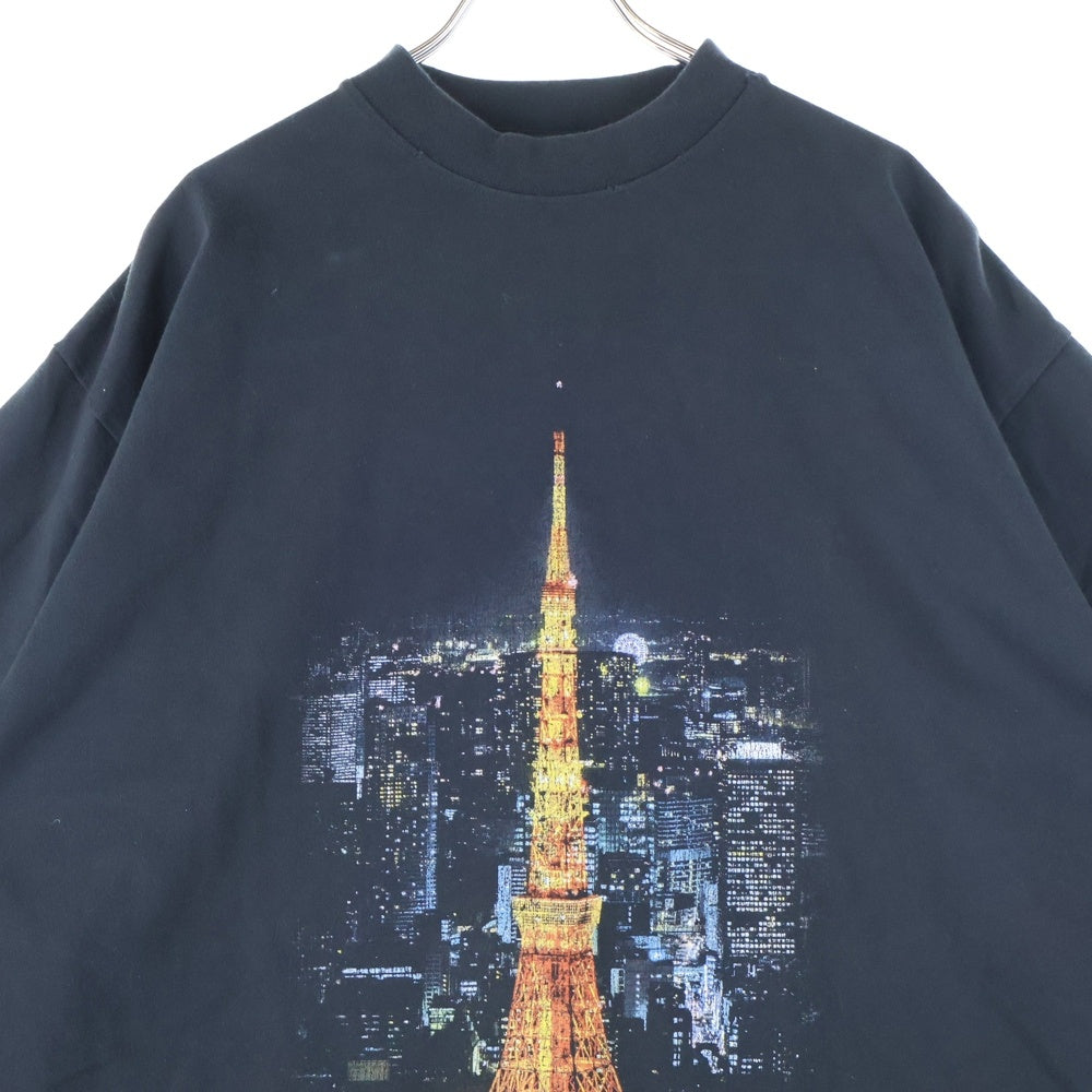 BALENCIAGA(バレンシアガ) 銀座限定 東京タワー プリント 半袖Tシャツ ブラック 787349 TQV75