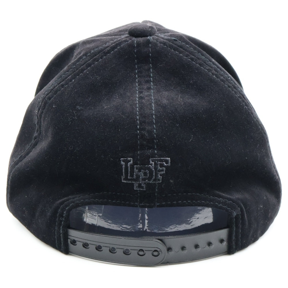 lucien pellat-finet(ルシアンペラフィネ) ベロア スカル ラインストーン ベースボールキャップ ブラック