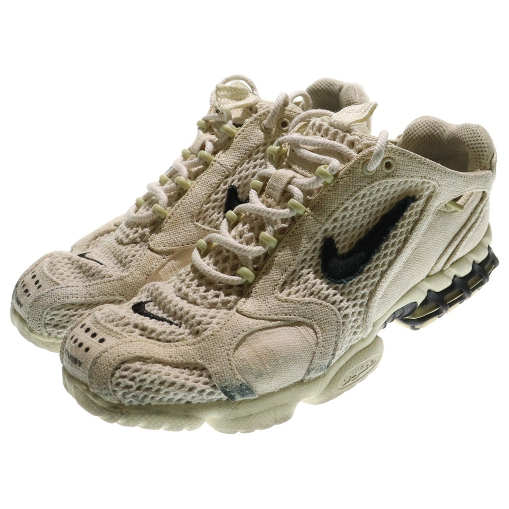 NIKE(ナイキ) ×STUSSY AIR ZOOM SPIRIDON CAGE 2 FOSSIL エアズーム スピリドン ローカットスニーカー アイボリー US9/27cm CQ5486-200