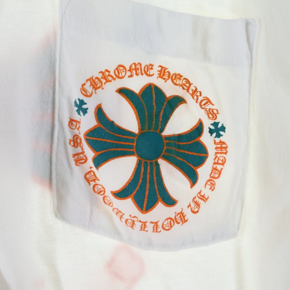 CHROME HEARTS(クロムハーツ) Miami Limited Back Cross L/S Tee マイアミ限定 CHプラス フローラルクロス 長袖Tシャツ ロンT ホワイト
