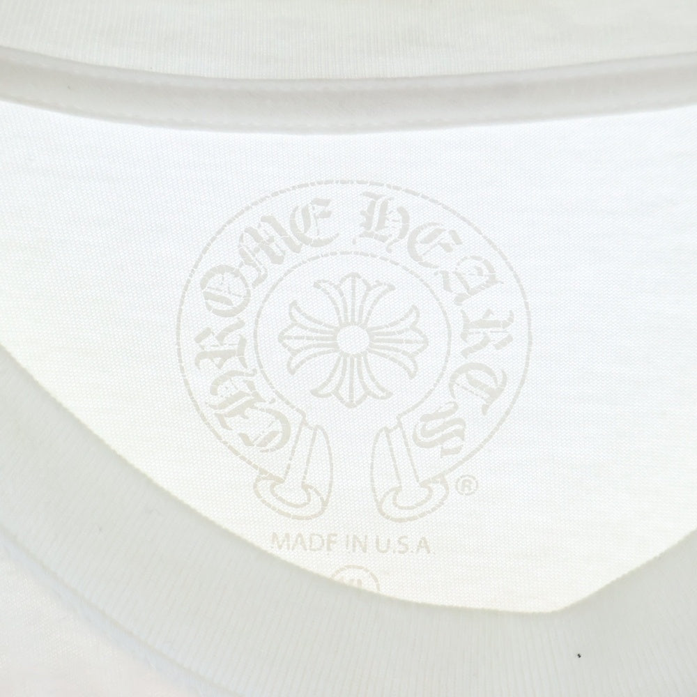 CHROME HEARTS(クロムハーツ) Miami Limited Back Cross L/S Tee マイアミ限定 CHプラス フローラルクロス 長袖Tシャツ ロンT ホワイト