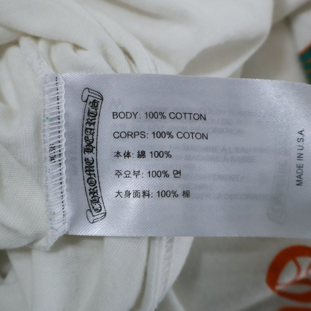 CHROME HEARTS(クロムハーツ) Miami Limited Back Cross L/S Tee マイアミ限定 CHプラス フローラルクロス 長袖Tシャツ ロンT ホワイト