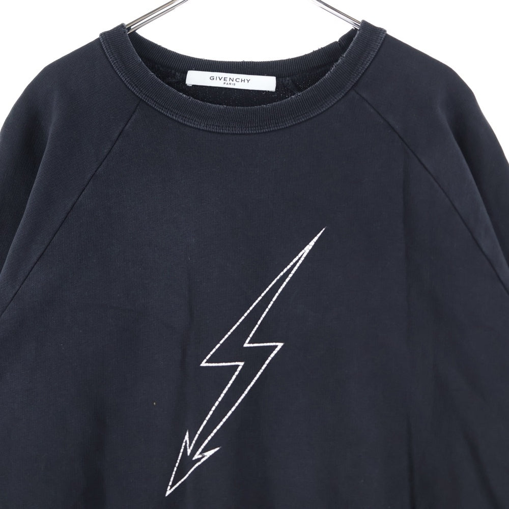 GIVENCHY(ジバンシィ) World Tour Crewneck ワールドツアー ダメージ加工 クルーネックスウェットトレーナー ブラック BM70HD306C