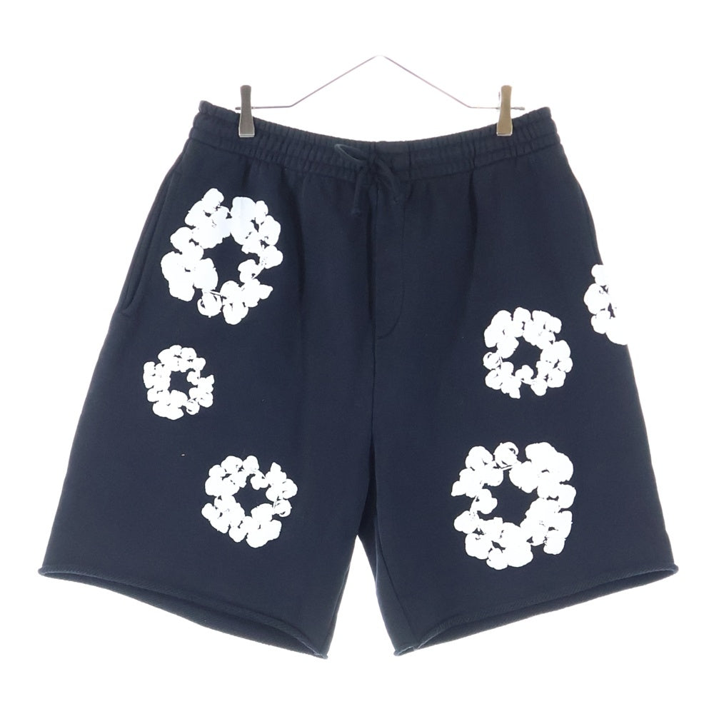 DENIM TEARS(デニムティアーズ) Flower Sweat Short フラワー スウェットショーツ ハーフパンツ ブラック