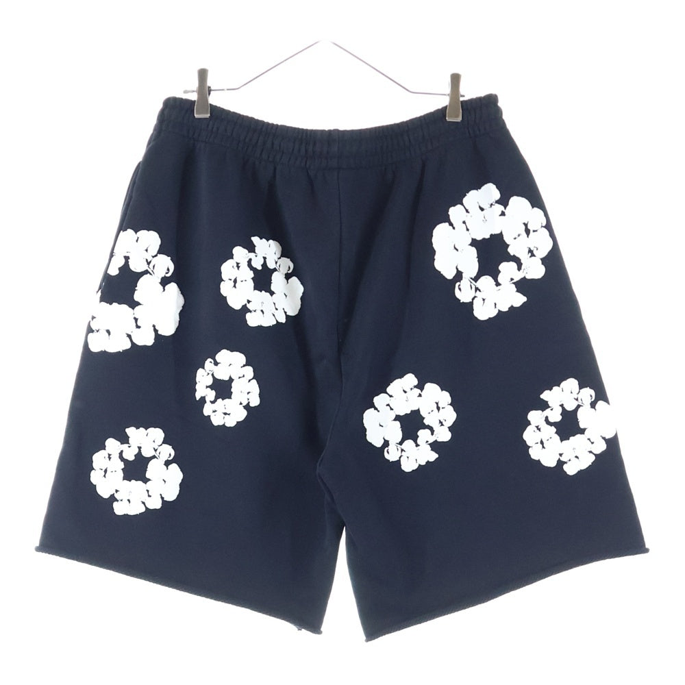 DENIM TEARS(デニムティアーズ) Flower Sweat Short フラワー スウェットショーツ ハーフパンツ ブラック