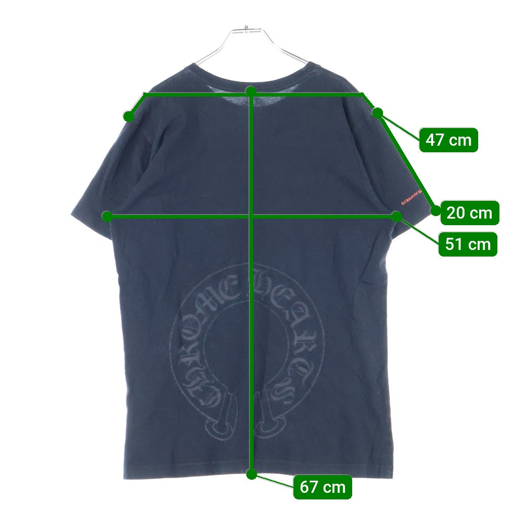 CHROME HEARTS(クロムハーツ) CH T-SHRT スクロールラベル ロゴ バックプリント 半袖Tシャツ ブラック/レッド