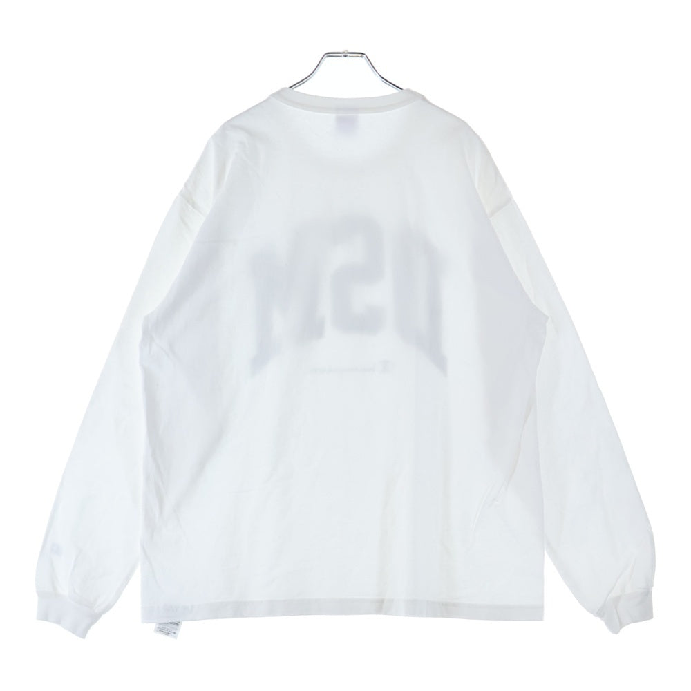 CHAMPION(チャンピオン) ×DOVER STREET MARKET Gritter Logo L/S Tee ドーバーストリートマーケット グリッターロゴ 長袖Tシャツ ロンT ホワイト C5-U409