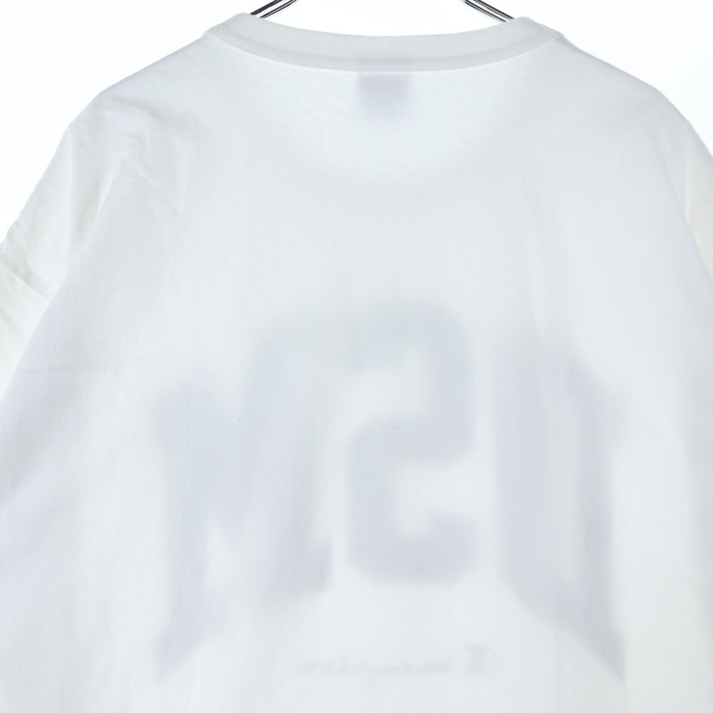 CHAMPION(チャンピオン) ×DOVER STREET MARKET Gritter Logo L/S Tee ドーバーストリートマーケット グリッターロゴ 長袖Tシャツ ロンT ホワイト C5-U409
