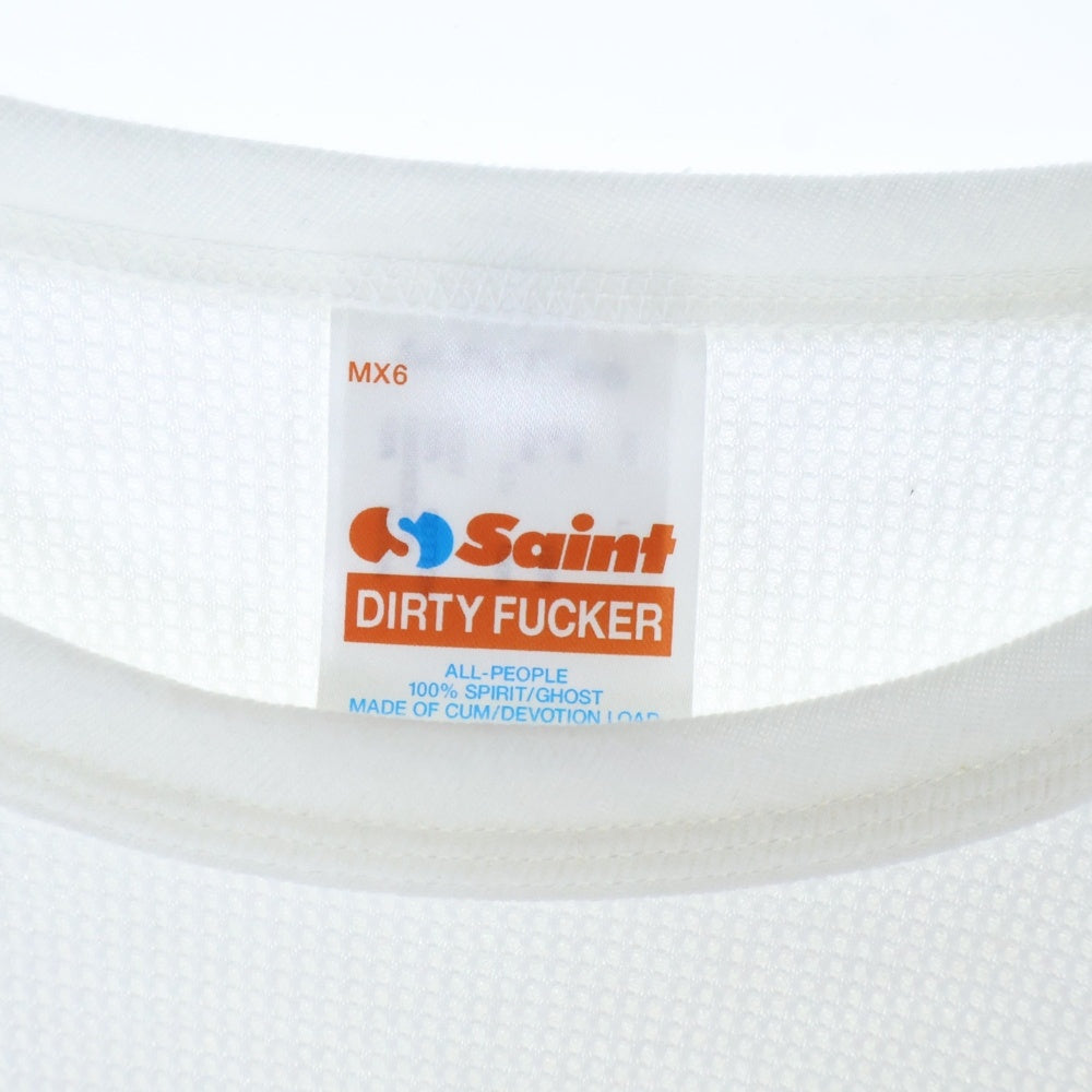 SAINT MICHAEL(セントマイケル) 25SS LS THARMAL TEE サーマル 長袖Tシャツ ロンT ホワイト SM-HR8-0000-038