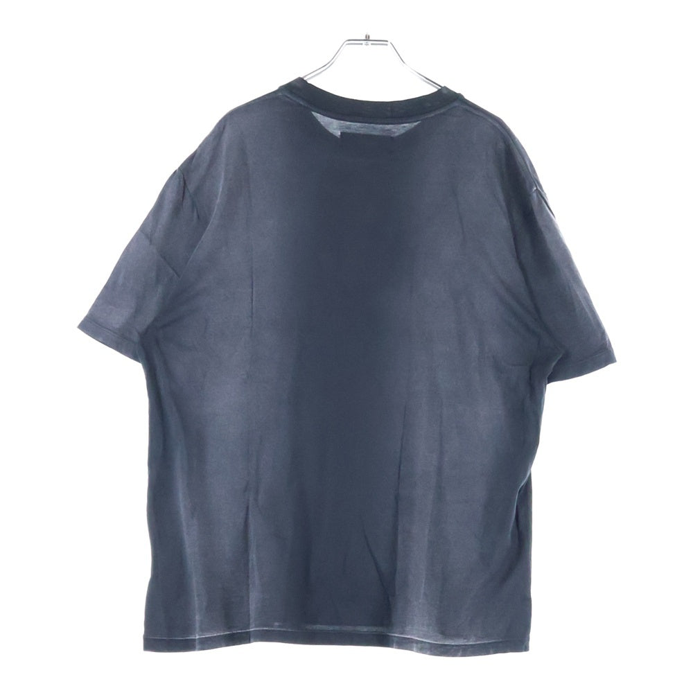 AMIRI(アミリ) ヴィンテージ加工 フロッキーロゴプリント 半袖Tシャツ ブラック