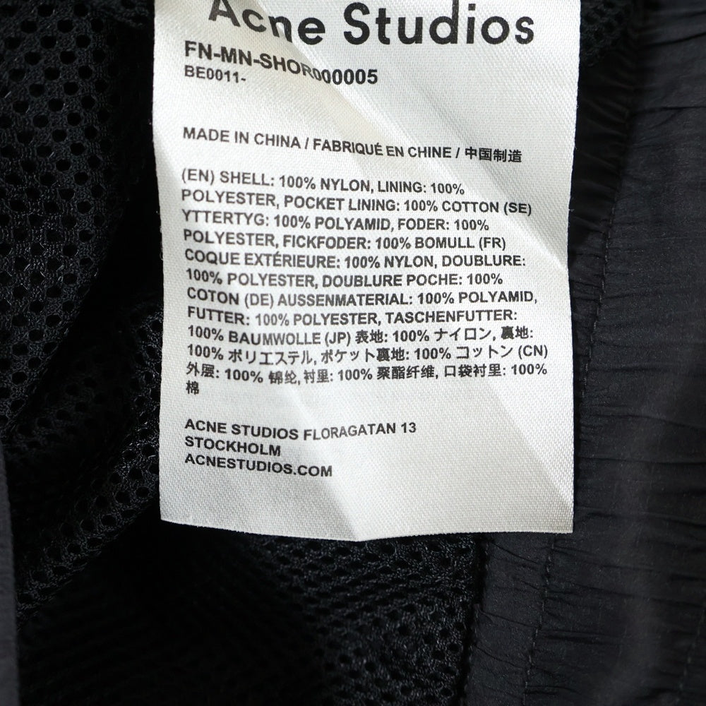 Acne Studios(アクネ ストゥディオズ) Nylon Short ナイロン ショーツ ハーフパンツ ブラック FN-MN-SHOR000005