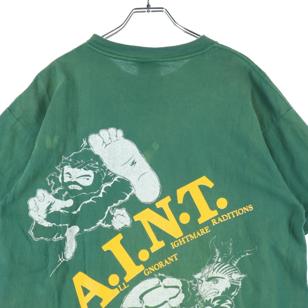 SAINT MICHAEL(セントマイケル) 24SS TEE SAINT CLAN セイント クラン クルーネック カットソー 半袖Tシャツ グリーン SM-YS8-0000-C16