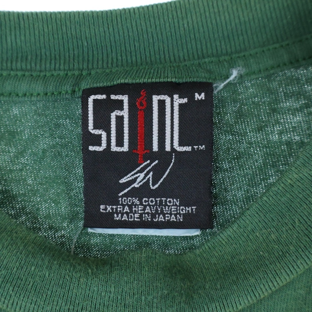 SAINT MICHAEL(セントマイケル) 24SS TEE SAINT CLAN セイント クラン クルーネック カットソー 半袖Tシャツ グリーン SM-YS8-0000-C16