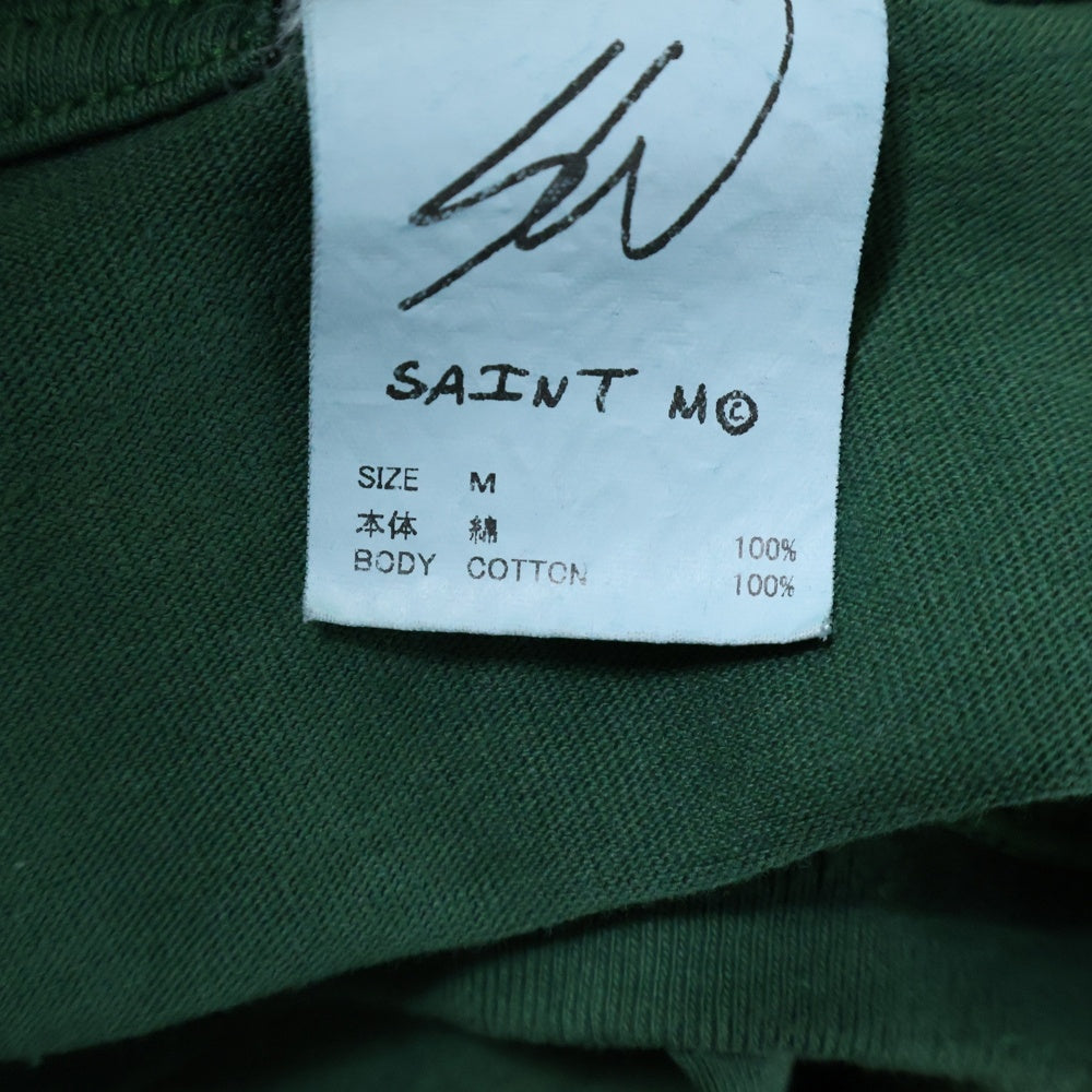 SAINT MICHAEL(セントマイケル) 24SS TEE SAINT CLAN セイント クラン クルーネック カットソー 半袖Tシャツ グリーン SM-YS8-0000-C16