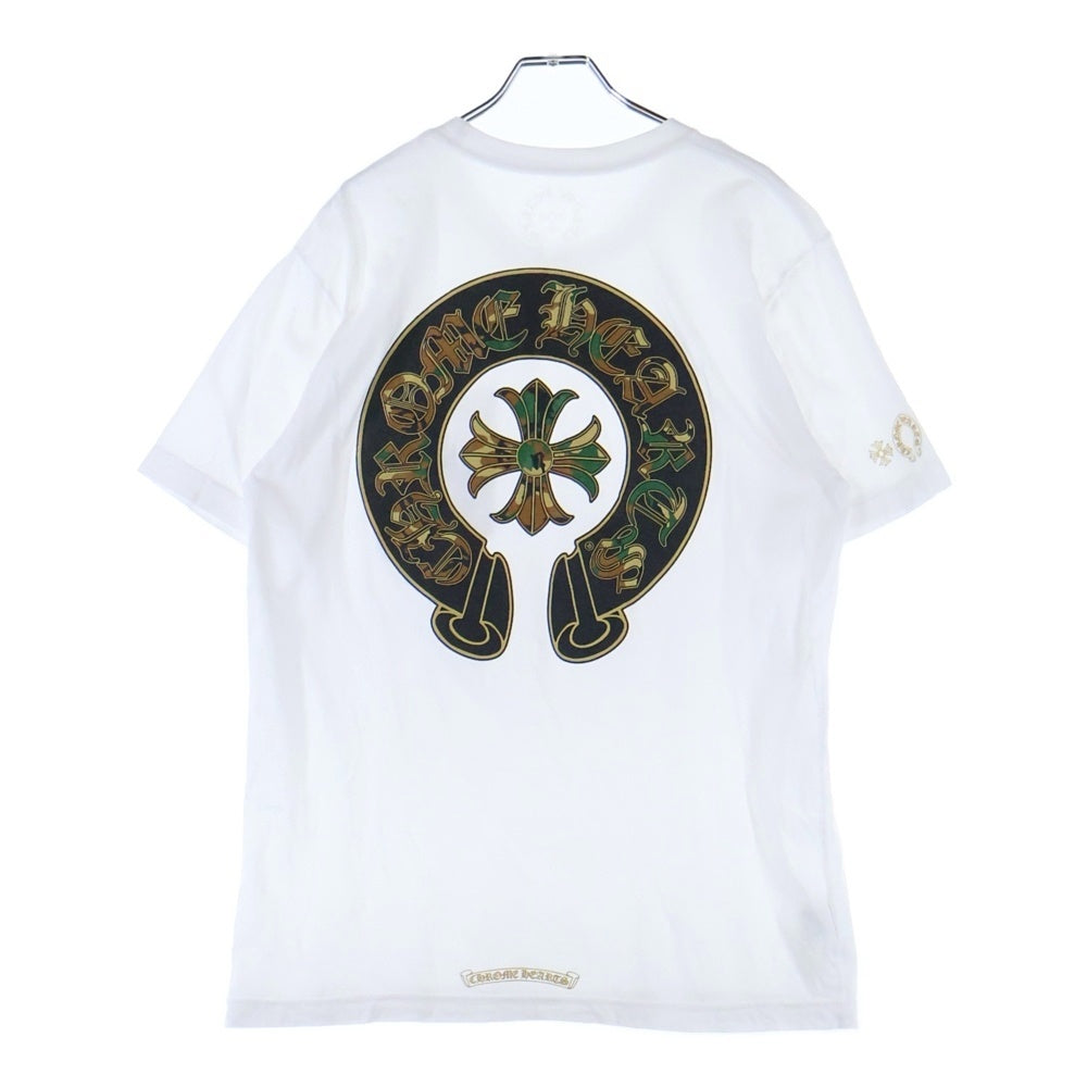 CHROME HEARTS(クロムハーツ) Camo Horseshoe S/S カモ柄 ホースシュープリント 半袖Tシャツカットソー ホワイト