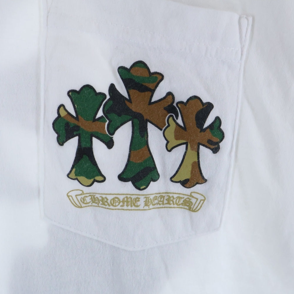 CHROME HEARTS(クロムハーツ) Camo Horseshoe S/S カモ柄 ホースシュープリント 半袖Tシャツカットソー ホワイト