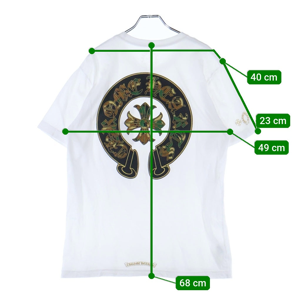 CHROME HEARTS(クロムハーツ) Camo Horseshoe S/S カモ柄 ホースシュープリント 半袖Tシャツカットソー ホワイト