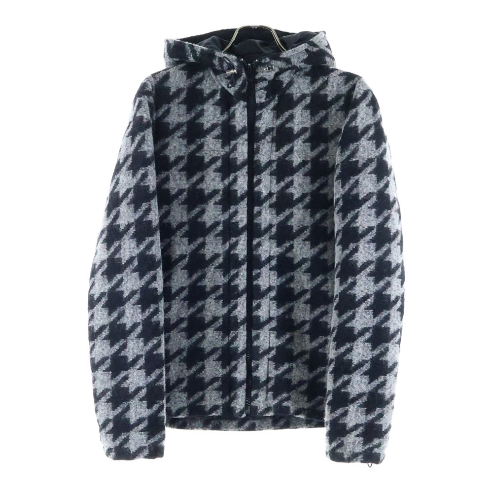 HYDROGEN(ハイドロゲン) 千鳥柄 ジップアップ フーディージャケット グレー/ブラック