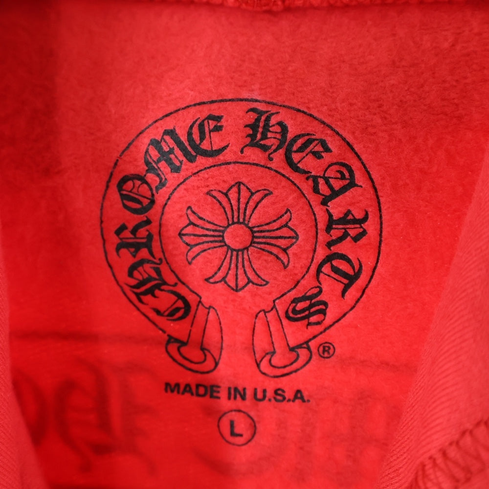 CHROME HEARTS(クロムハーツ) SWTSHRT PLVR バックスクロールラベルプリント スウェットプルオーバーパーカー レッド