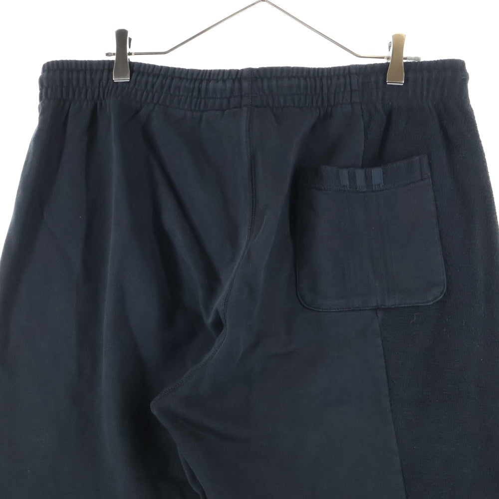 ALEXANDER WANG(アレキサンダーワン) ×adidas アディダス インサイドアウト サイドロゴ エンボス スウェット ロングパンツ ブラック CV5046