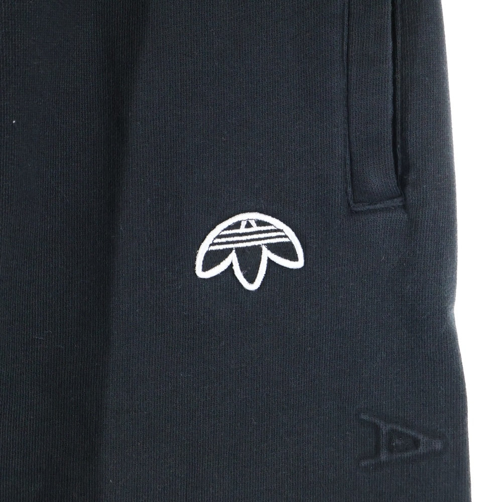 ALEXANDER WANG(アレキサンダーワン) ×adidas アディダス インサイドアウト サイドロゴ エンボス スウェット ロングパンツ ブラック CV5046