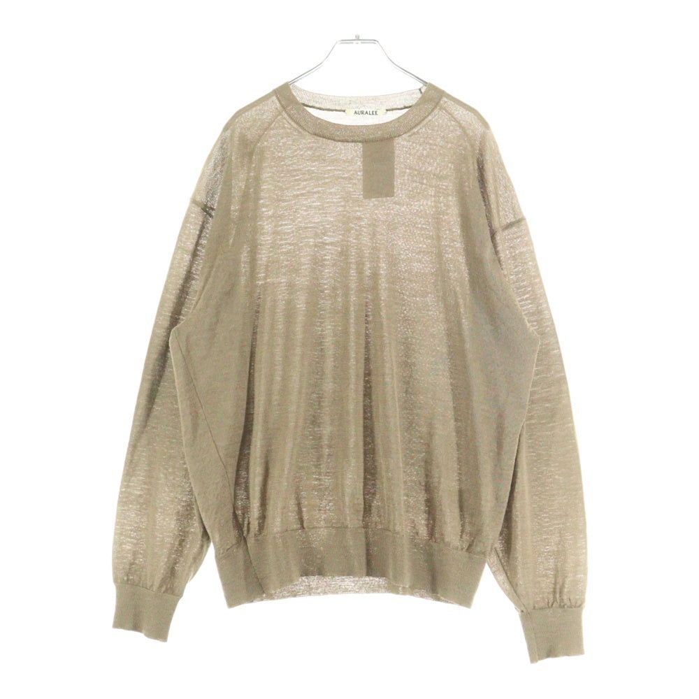 AURALEE(オーラリー) 20SS FLAT YARN MESH KNIT PO サマー モヘア ニットセーター ブラウン A9AP01MT