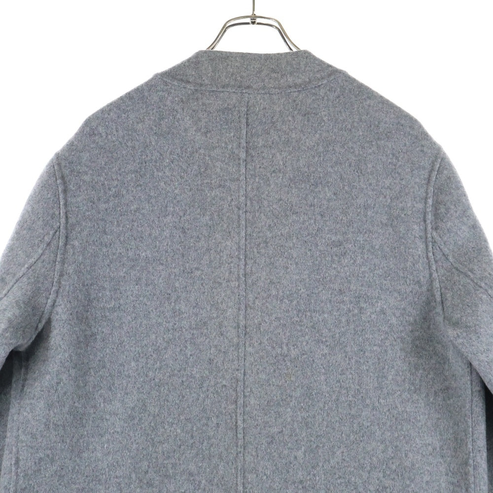 KITH(キス) ノーカラー ウール ロングコート グレー KH1086