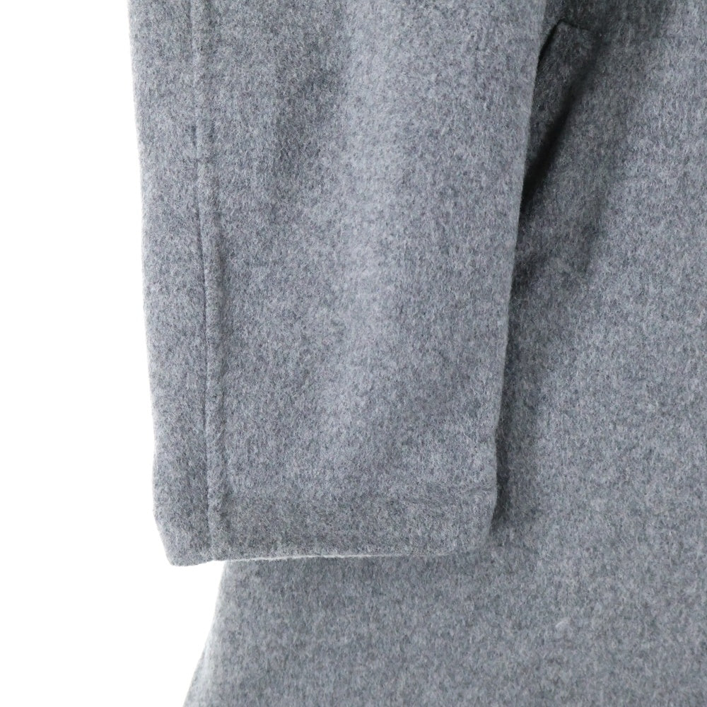 KITH(キス) ノーカラー ウール ロングコート グレー KH1086