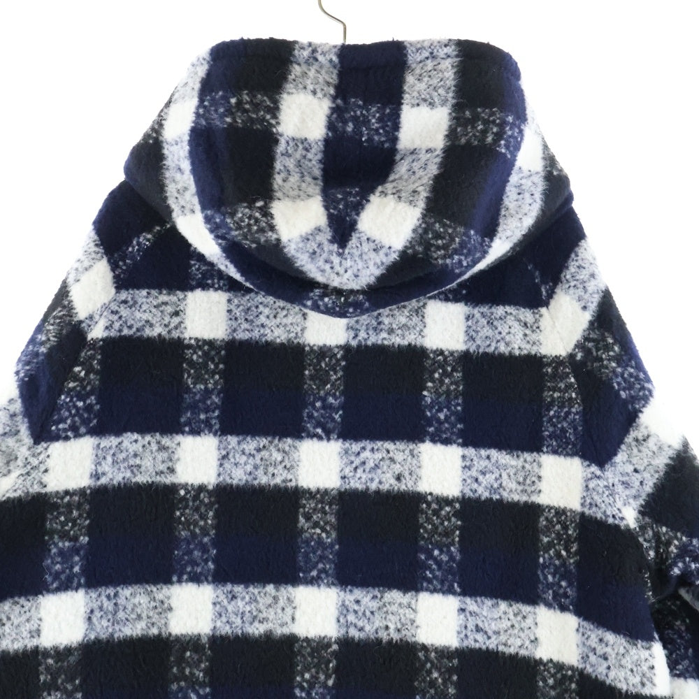 KITH(キス) ジップアップ フーデッド チェック ボアジャケット ブラック/ホワイト KH2141