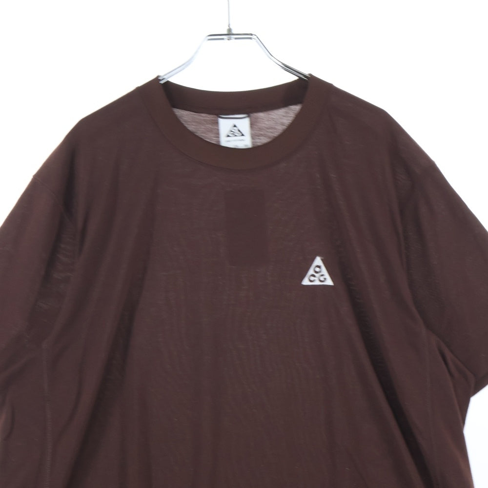 NIKE ACG(ナイキエーシージー) DFADV GOAT ROCKS S/S TOP ロゴ刺繍 クルーネック 半袖Tシャツカットソー ブラウン DX7883-227