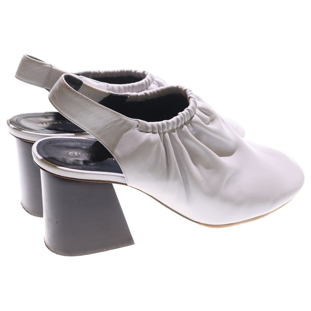 CELINE(セリーヌ) フィービー期 スリングバック レザー ヒール パンプス グレー レディース
