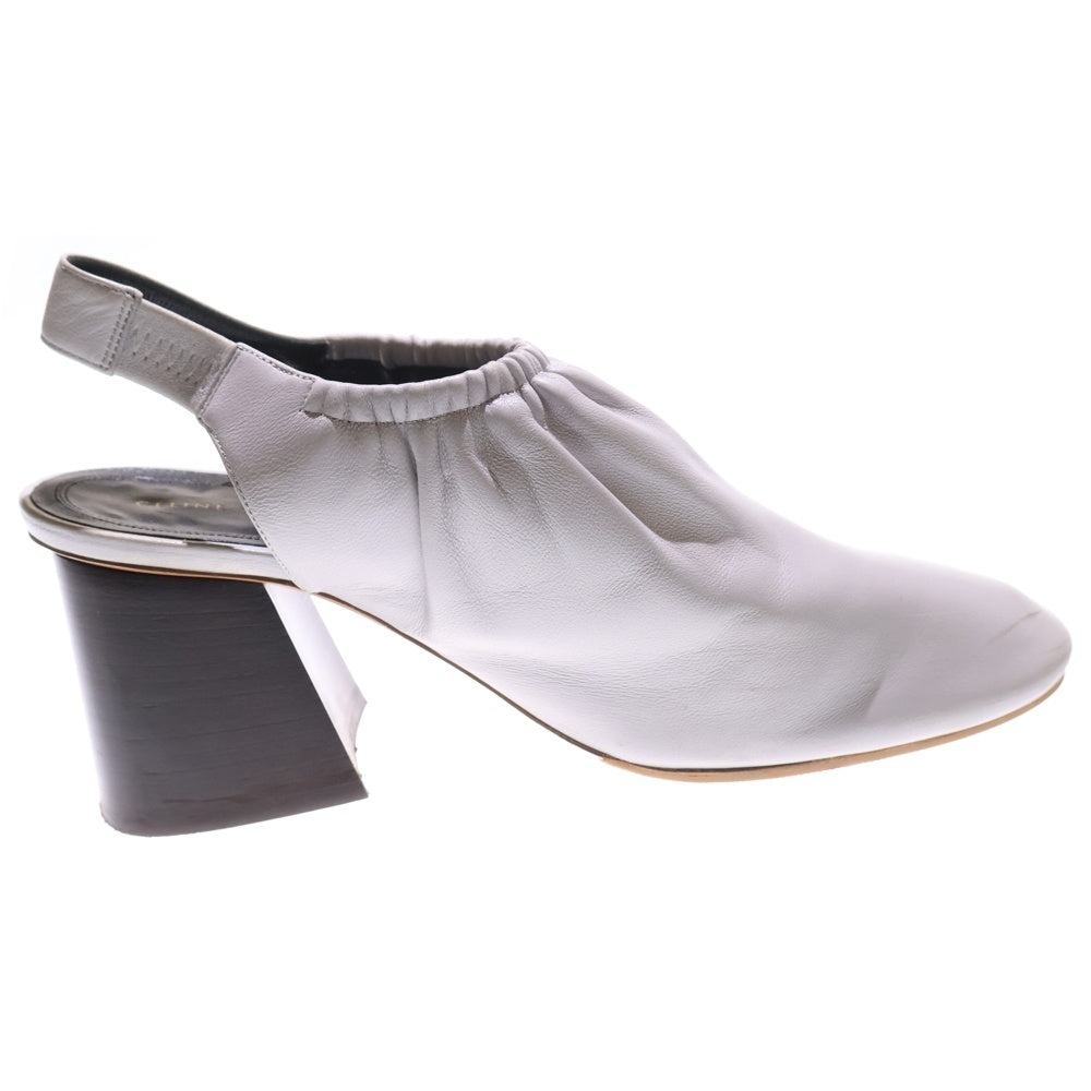 CELINE(セリーヌ) フィービー期 スリングバック レザー ヒール パンプス グレー レディース