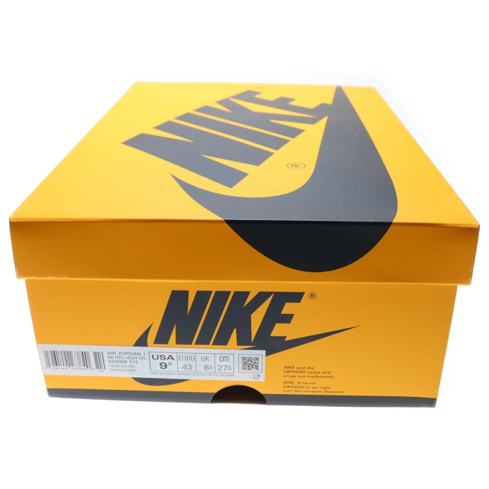NIKE(ナイキ) AIR JORDAN 1 RETRO HIGH OG Taxi エアジョーダン 1 レトロ タクシー ハイカットスニーカー シューズ イエロー/ブラック US9.5/27.5cm 555088-711