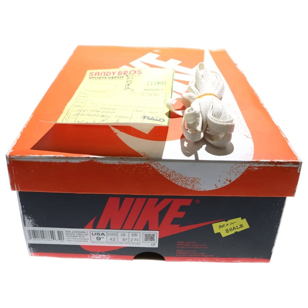 NIKE(ナイキ) AIR JORDAN 1 HIGH OG CHICAGO LOST & FOUND エアジョーダン1 シカゴ ロストアンドファウンド ハイカットスニーカー ホワイト/レッド US9.5/27.5cm DZ5485-612